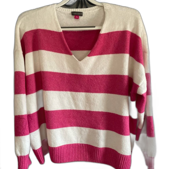 Vince Camuto sweater pink striped LSWT016 - Picture 2 of 4